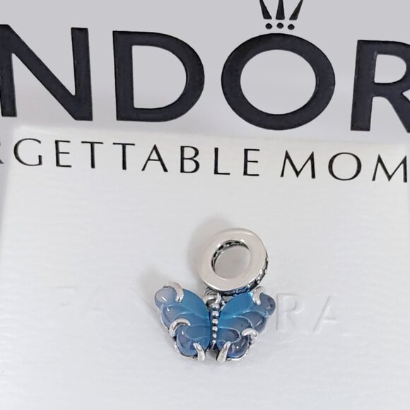 GemKing SCC1644 Blue Peacock Sterling Silver Charm - S925 Silver With Zircon Details, 1.3x0.9cm